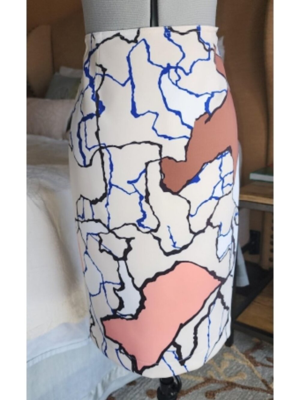 NWT Yigal Azrouel Printed Scuba Pencil Skirt Multi Size 4 Y43202PPS